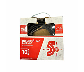 Cabo Vga Informática Macho + Macho Preto 10M 1