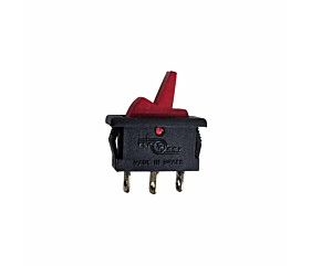 Chave Liga Desliga 6A 120VCA 3 Terminais Slin Preta/Vermelha Tek Key 1