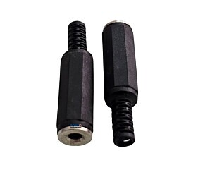 Conector Rca Fêmea Preto Para Cabo Com Rabicho