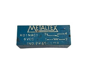 Rele RD1NAC1 6VCC 4 Terminais Metaltex