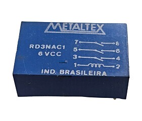 Rele RD3NAC1 6Vcc 8 Terminais Metaltex