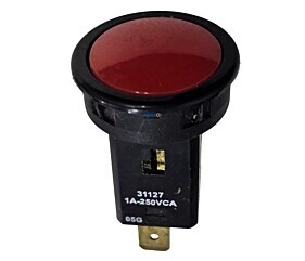 Interruptor Pushbutton Unipolar Redondo Vermelho 21127 1A 250Vca Mar-girius