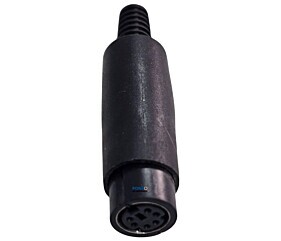 Conector Jack Circular 6 Vias Fêmea Mini Din