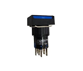 Botão de Comando Retangular Pulsante P16 IEC6097-5-1 Azul Metaltex