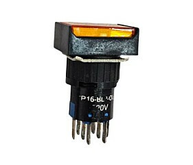 Botão Pulsador Iluminado P16-BL2-02 220V Amarelo Metaltex