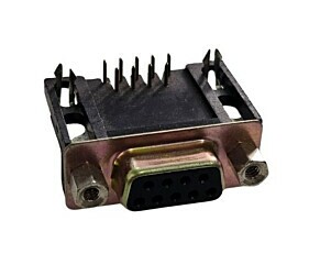 Conector DB9 Fêmea Solda Placa 90º