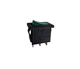 Chave Gangorra KCD1-102N 6A 250V 10A 125V 3Terminais Verde