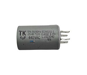 Capacitor Polipropileno 4uF x 440Vac 50/60Hz Plástico Faston TK