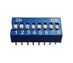 Chave Dip Switch KF1001 8 Vias Azul 180º