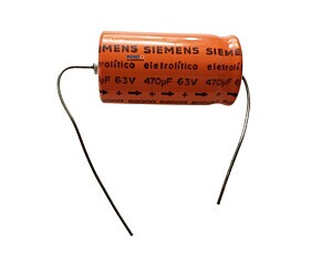 Capacitor Eletrolítico 470uF x 63V 85° Axial Siemens