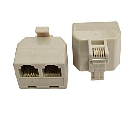Adaptador Emenda RJ11 de 1 Entrada Macho Para 2 Saídas Fêmea