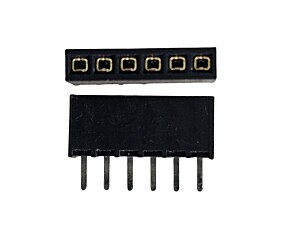 Soquete em Barra 1Via x 6Pinos 180º Preta