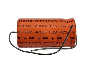 Capacitor Eletrolítico 470uF x 63V Axial 82000 Siemens