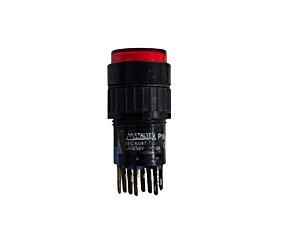 Botão Pulsador Iluminado P16 3A 250V Redondo Vermelho Metaltex