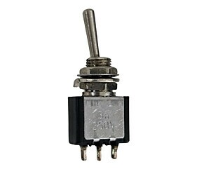 Chave Alavanca Metálica ON OFF 3A 250V 3 Terminais Bbs