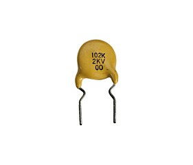 Capacitor Cerâmico 1K x 2KV = 102K 2KV Amarelo