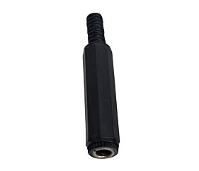 Conector Plug P10 Fêmea Preto Com Rabicho