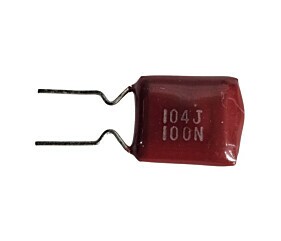 Capacitor Poliéster 100K x 100V = 104J 100N Marron