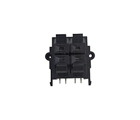 Borne de Pressão 4 Saídas Quadrado Preto