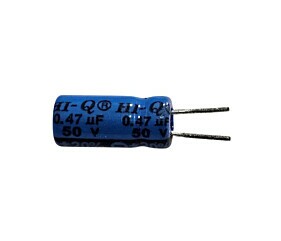 Capacitor Eletrolítico 0,47uF x 50V RD +/- 20% HI-Q