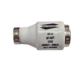 Fusível 35A 500V 35kA Diazed gL/gG DIII Retardado Eletromec