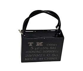 Capacitor de Ventilador 5uF x 450Vac 50/60Hz Fio CBB61 TK