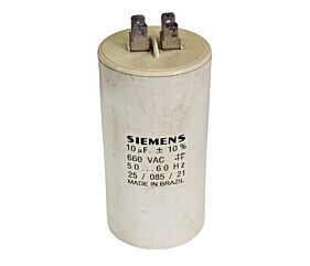 Capacitor Polipropileno 10uF x 660V 50/60Hz Plástico Faston Siemens