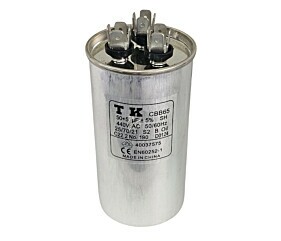 Capacitor Polipropileno Duplo 50+5uF x 440V 50/60HZ Alumínio Faston CBB65 TK