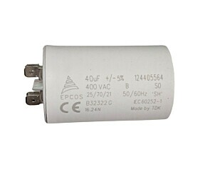 Capacitor Polipropileno 40uF x 400Vac 50/60Hz Plástico Faston Epcos