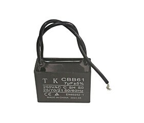 Capacitor de Ventilador 7uF x 250Vac Fio CBB61 TK
