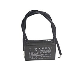 Capacitor de Ventilador 2.5uF x 250Vac Fio CBB61 TK
