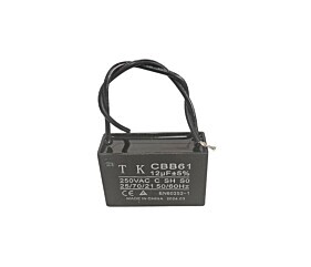 Capacitor de Ventilador 12uF x 250Vac 50/60Hz +-5% Fio CBB61 TK