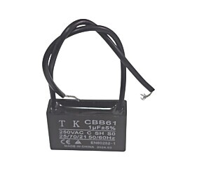 Capacitor de Ventilador 1uF x 250Vac Fio CBB61 TK
