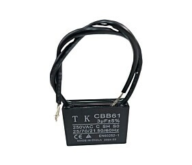 Capacitor de Ventilador 3uF x 250Vac Fio CBB61 TK