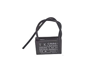 Capacitor de Ventilador 1.2uF x 250Vac +-5% 50/60Hz Fio CBB61 TK