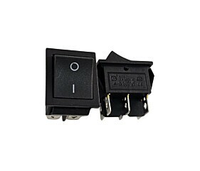 Chave Gangorra KCD4-202 12A 250V 20A 125V = KCD2 16A 250V Preta 6 Terminais