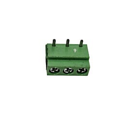 Conector Borne DG126V 8A 250V 3 Vias 90° Verde