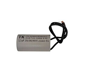 Capacitor Polipropileno 2.5uF x 250/380/400V 50/60Hz Plástico Fio TK