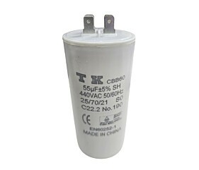 Capacitor Polipropileno 55uF x 440V 50/60Hz Plástico Faston Tk