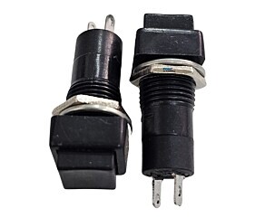 Chave Botão PBS-12A 2 Terminais Com Trava Preta