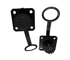 Conector Macho Para Painel Com Base Quadrada 8 Vias - JAB/P8P Melro