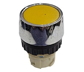 Botão de Comando Amarelo Cromado