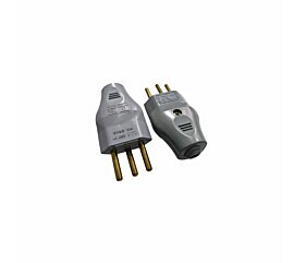 Tomada Pino Macho Macico New 180 10A 250V 3 Pinos Cinza 1