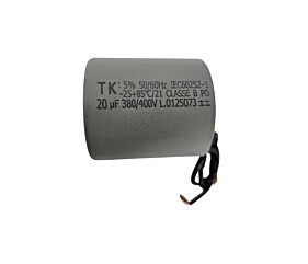 Capacitor de Partida 20uF x 380/400Vac 50/60Hz Plástico Fio TK