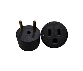 Adaptador 2 Pinos + Terra 10A 250V Para 2 Pinos Redondos Transmobil