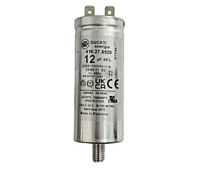 Capacitor Polipropileno 12uF x 330V 50/60Hz Alumínio Com Parafuso Ducati 416.27.6929