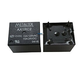 Rele AX1RC2 12Vdc 15A 5 Terminais Metaltex 