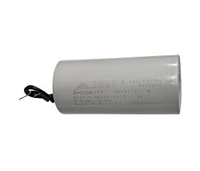 Capacitor Polipropileno 25uF x 440/450Vac 50/60Hz Plástico Fio Epcos