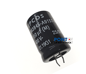 Capacitor Eletrolítico 150uF x 400V Rd 85º Snapin Epcos 