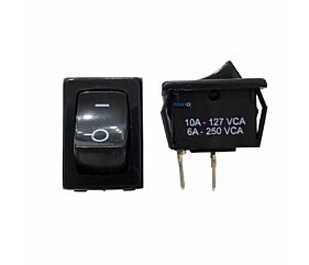 Chave Gangorra Liga Desliga 10A 127V 6A 250V 2 Terminais Preta